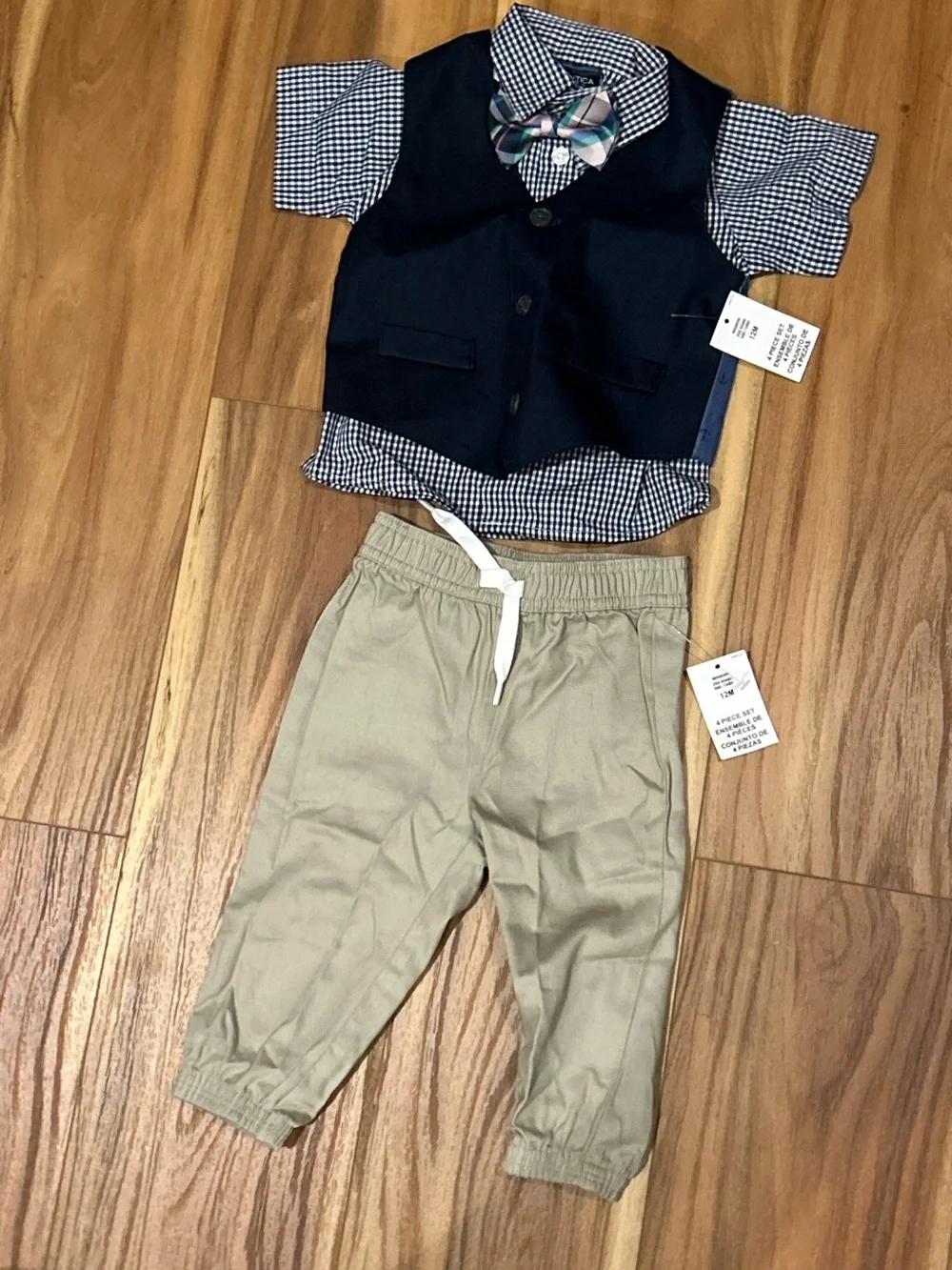 Nautica Baby Boys 4-piece Suit Set with Dress Shirt, Vest, Pants, and Tie NWT